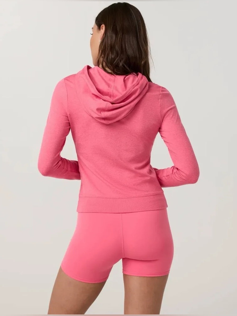 NWOT Vuori Halo Mini Full Zip Hoodie Sunset Pink Heather Size Small S - Picture 9 of 12